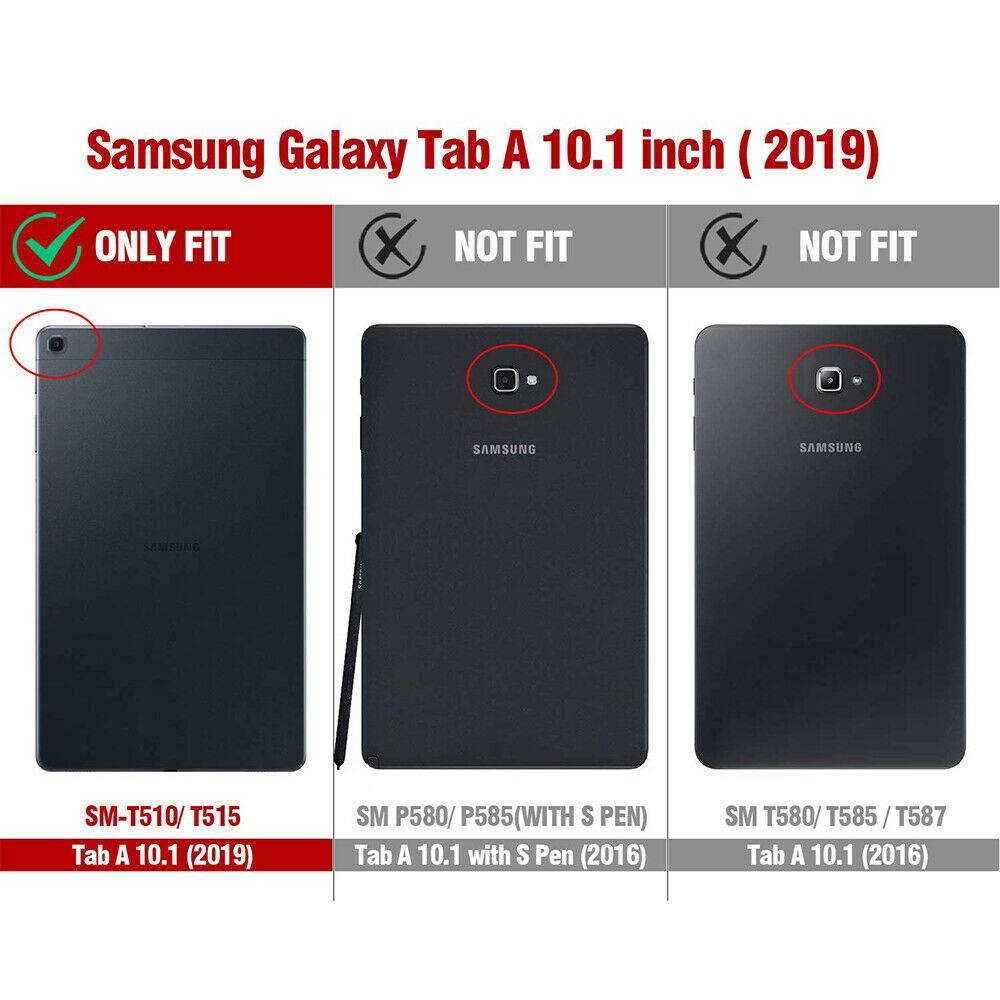For Galaxy Tab A 10.1 Tablet Kickstand Case, w/Built-in-Screen Protector Black