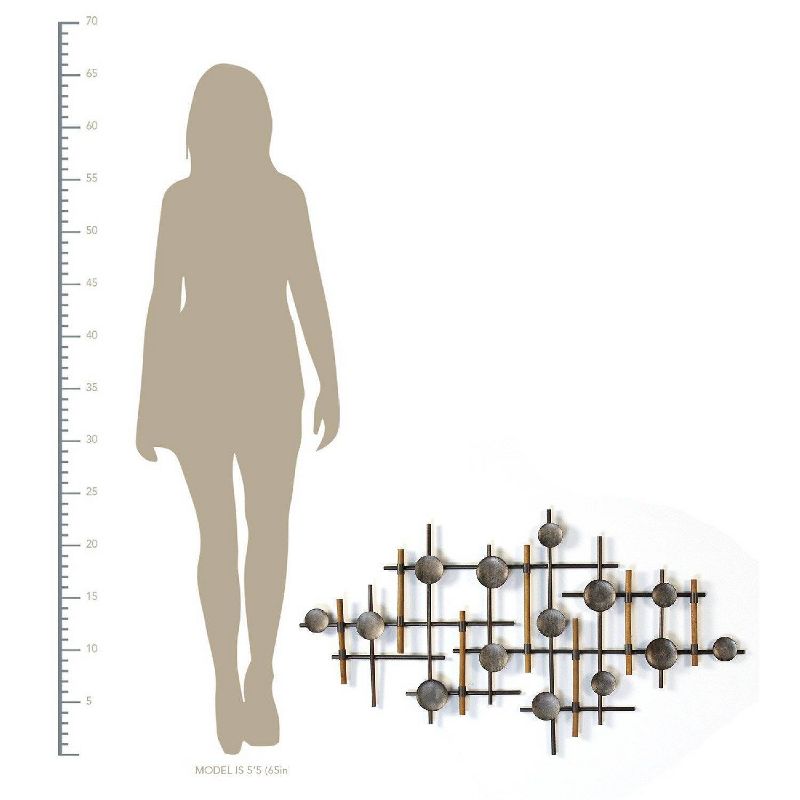 39.37" x 23.62" Metal and Wood Wall Sculpture Gunmetal - Stratton Home Décor