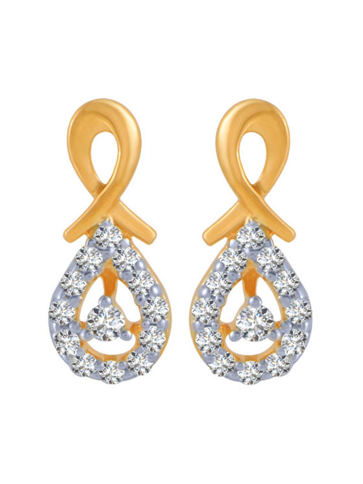 P.C. Chandra Jewellers 18 kt Gold & Diamond Earrings