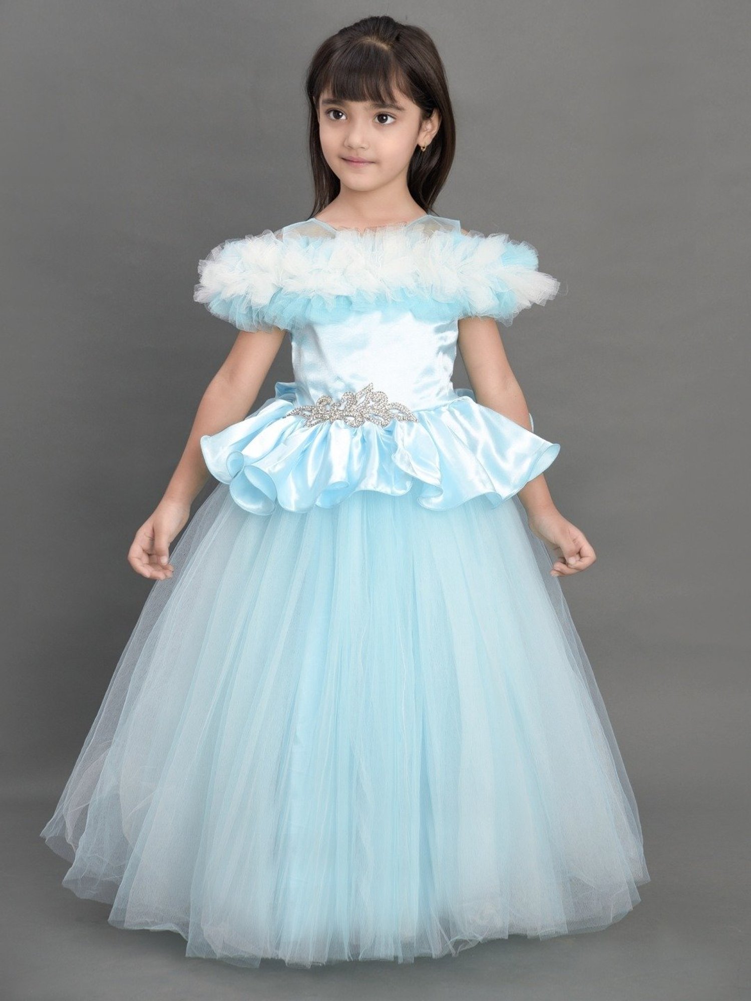 Many Frocks Kids Red Solid Dress