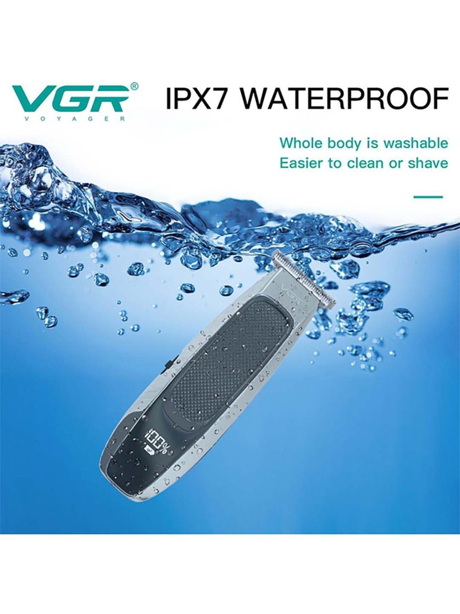 VGR V-255 Professional Cordless Hair Trimmer - 120 min Runtime (Black)