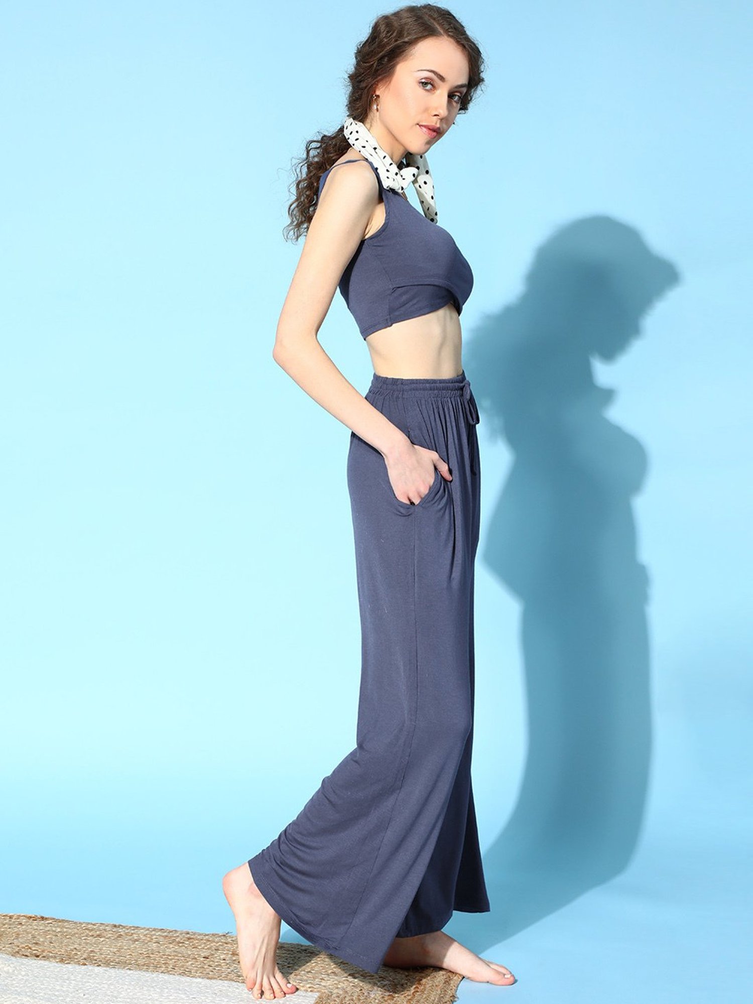 Da Intimo Blue Three Pieces Loungewear Set