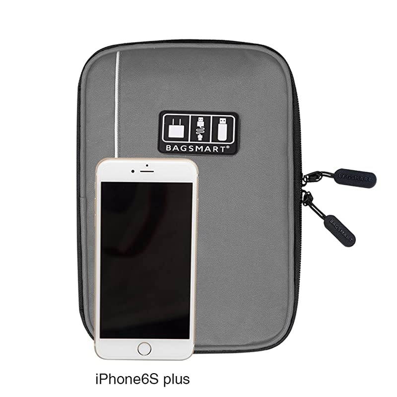 Electronic Organizer Travel Universal Cable Organizer Electronics Accessories Cases for Cable Charger Phone USB SD Card Grey