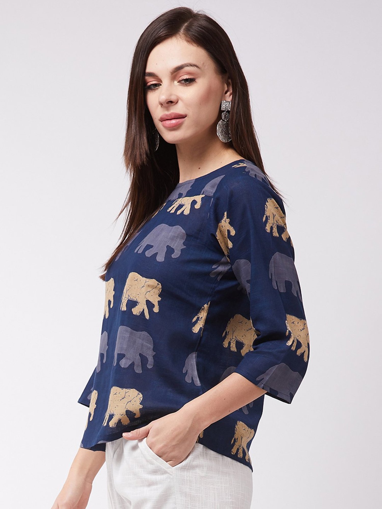 Inweave Blue Printed Top