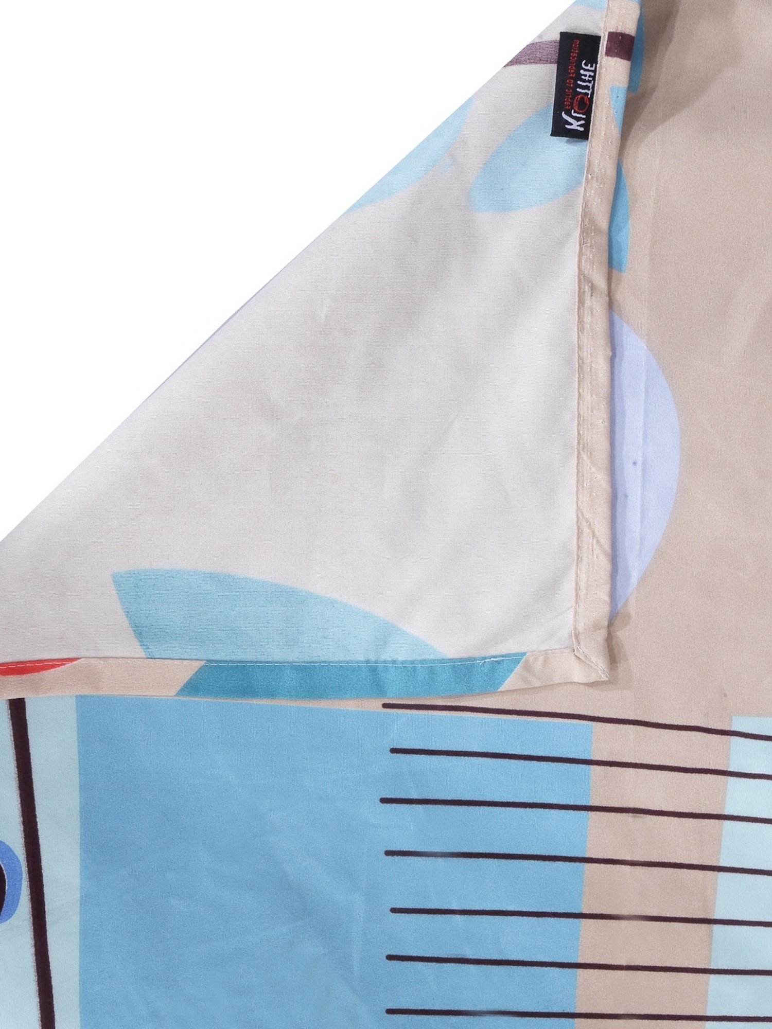 Klotthe Geometric Multicolor 210 TC Cotton Blend Single Bedsheet with 1 Pillow Cover