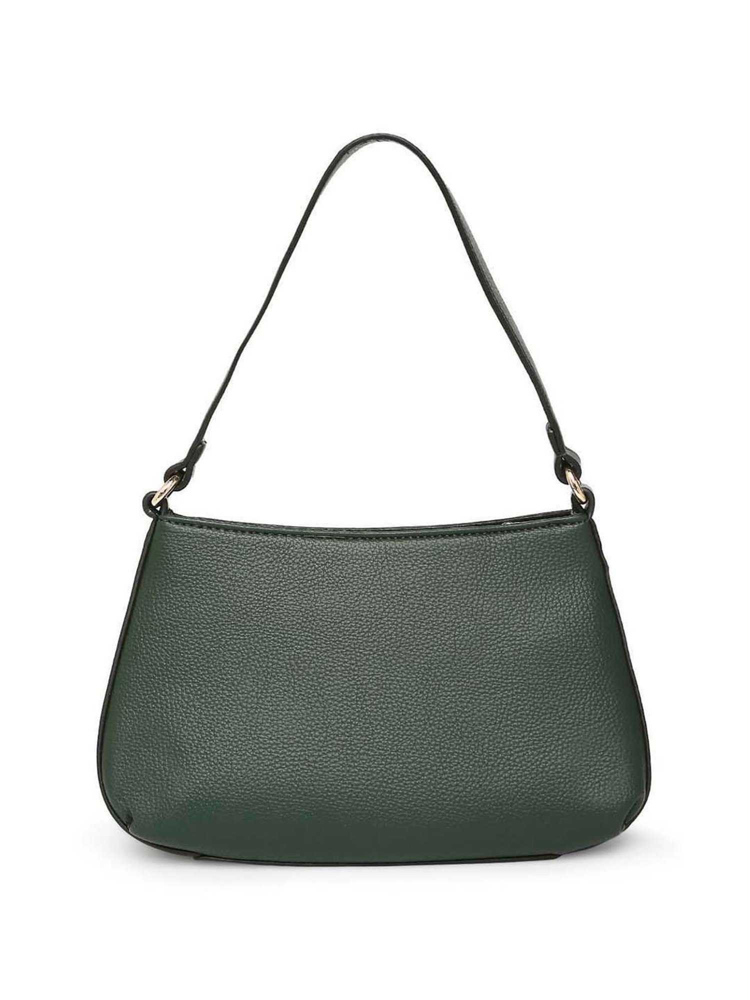 Marina Galanti Green Textured Medium Baguette Bag