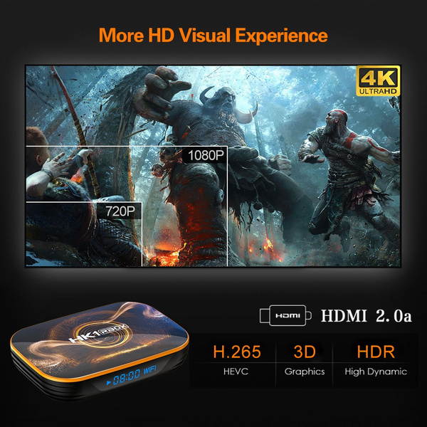 4GB RAM/128GB ROM Power by Android 10.0 4K Android TV BOX 5G 3D WIFI Smart TV BOX RK3318 Quad-Core Streaming Network Media Player Ott TV BOX Set-top Box