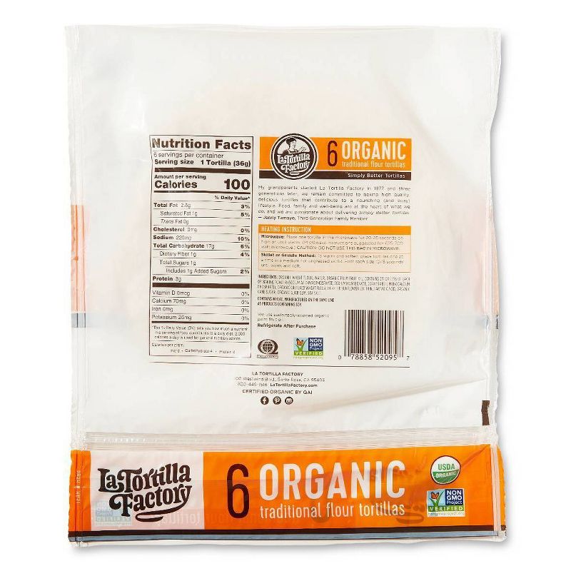 La Tortilla Factory Organic Traditional Tortillas - 7.62oz/6ct