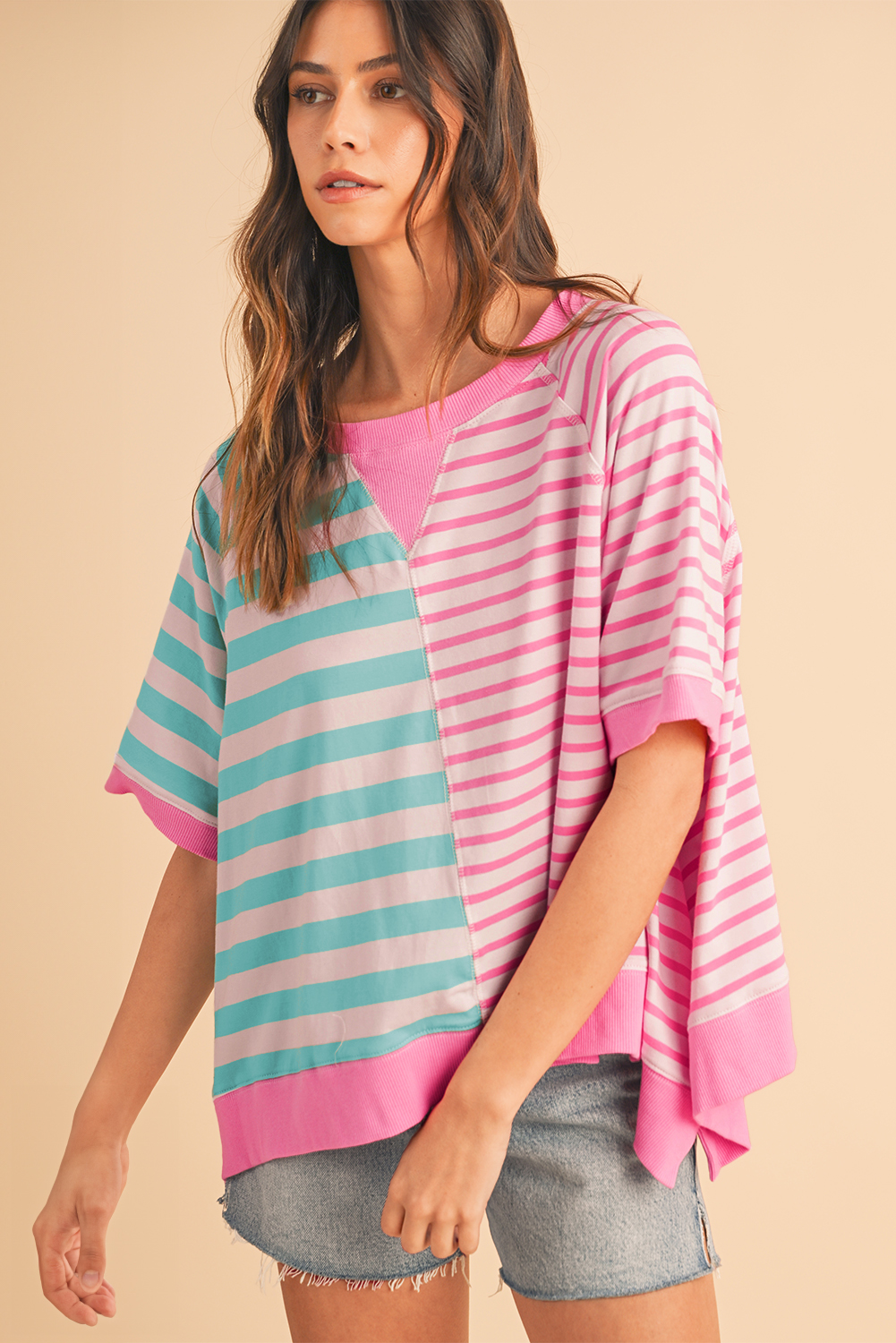 White Tie-dye Print Oversized Boyfriend T Shirt