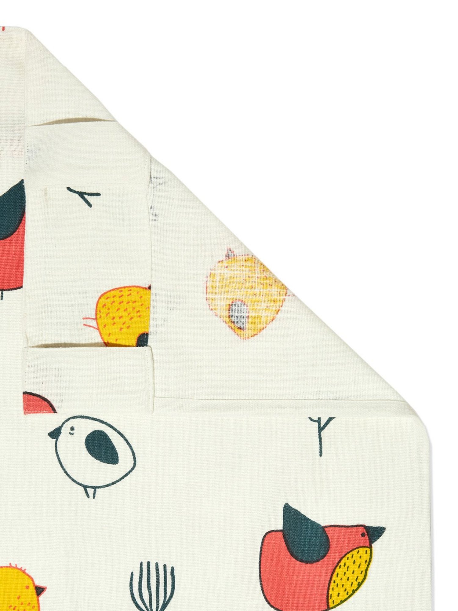 Fabindia Home Tropical Printed Pink Cotton Door Curtain (7ft)