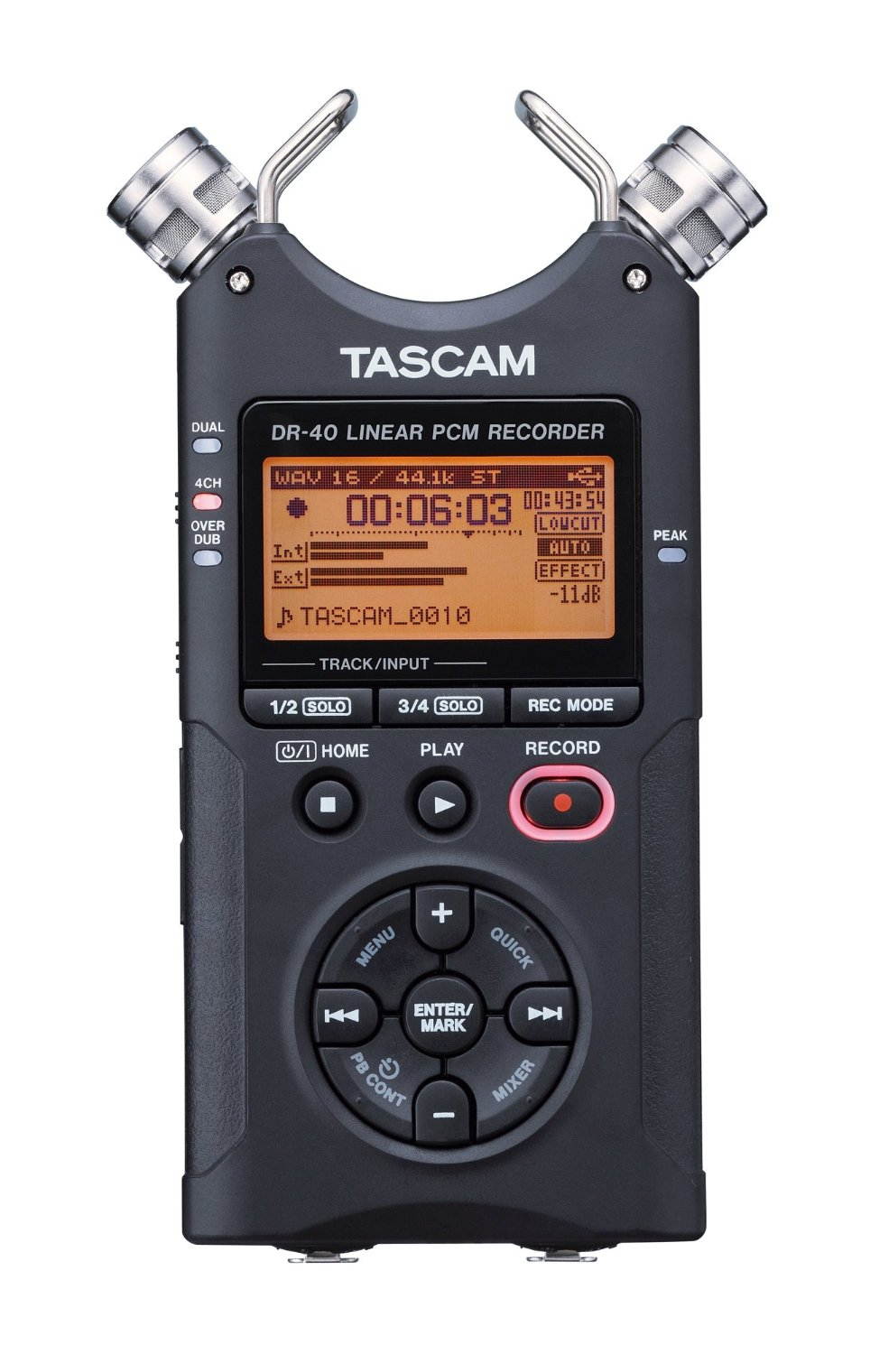 TASCAM DR-40 4-Track Portable Digital Recorder. W/ 3 Battery + USB Cable + Magnus PopPod Tripod.