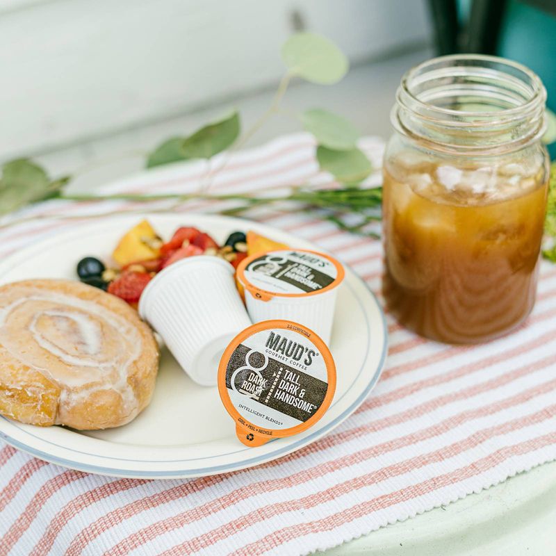 Maud's Dark Roast Coffee (Tall Dark and Handsome), Recyclable Dark Roast Coffee Pods – 100% Arabica Coffee California Roasted - 100ct