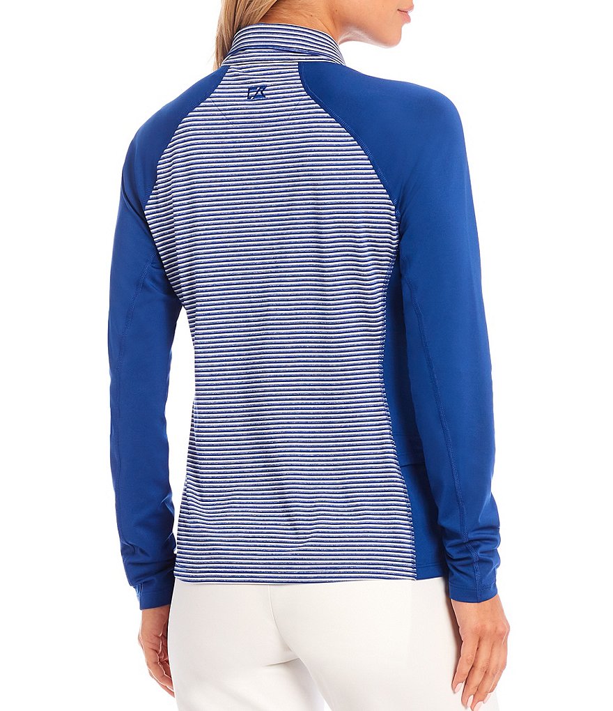 Cutter & Buck Forge Tonal Stripe Stretch Half Zip Top