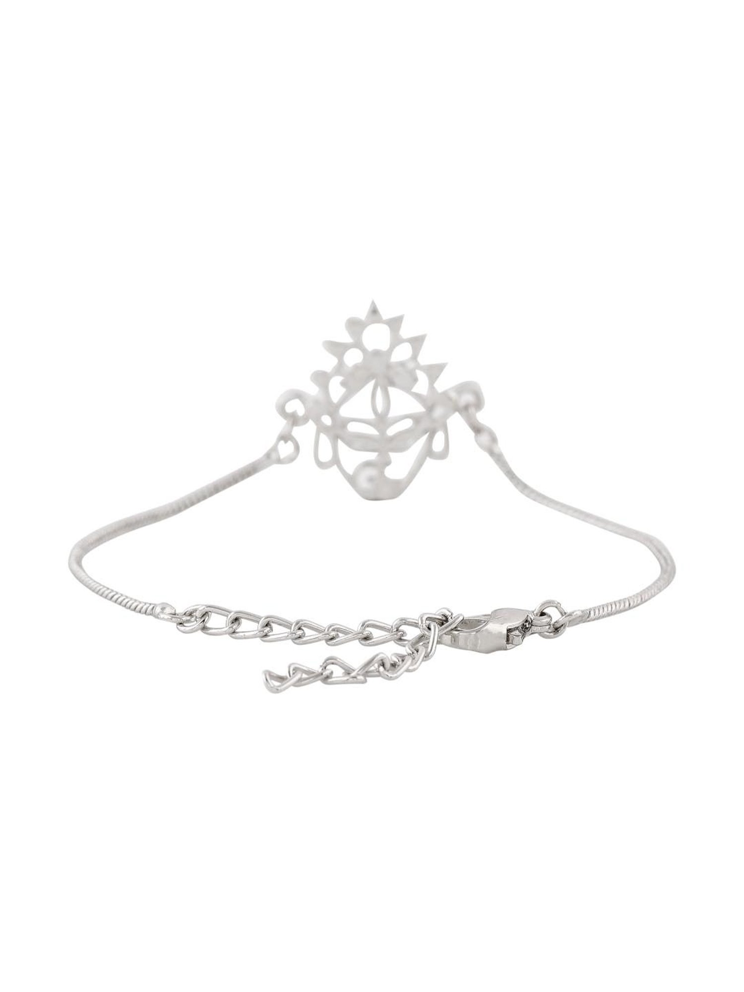 Estele Rhodium-Plated Blessings Of Durga Bracelet for Women