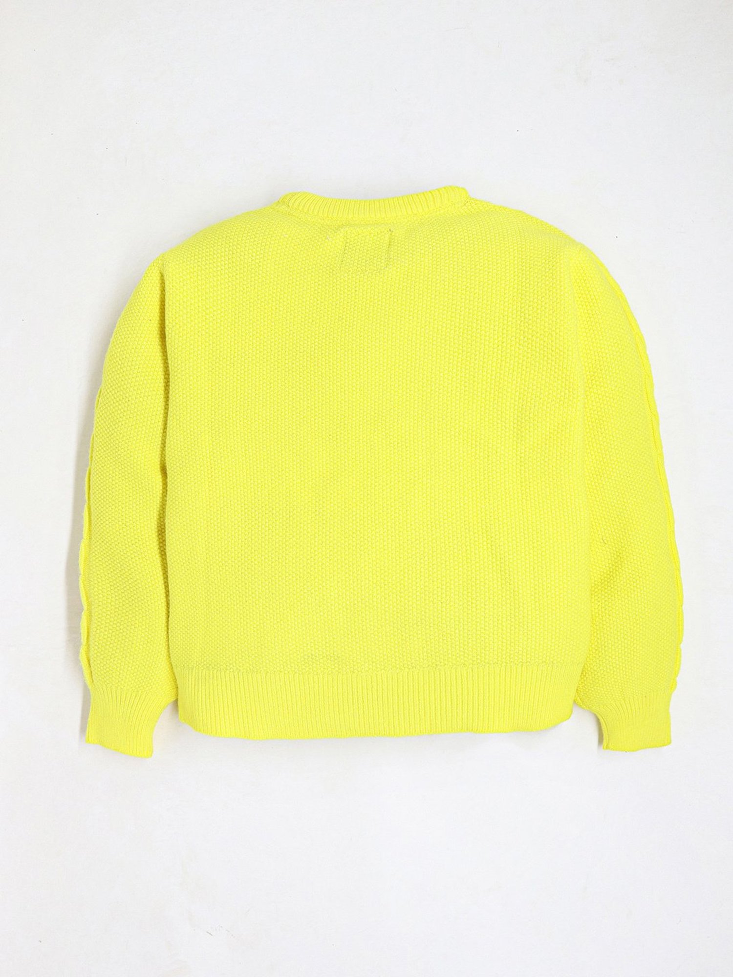 Cherry Crumble By Nitt Hyman Kids Yellow Self Design Full Sleeves Sweater