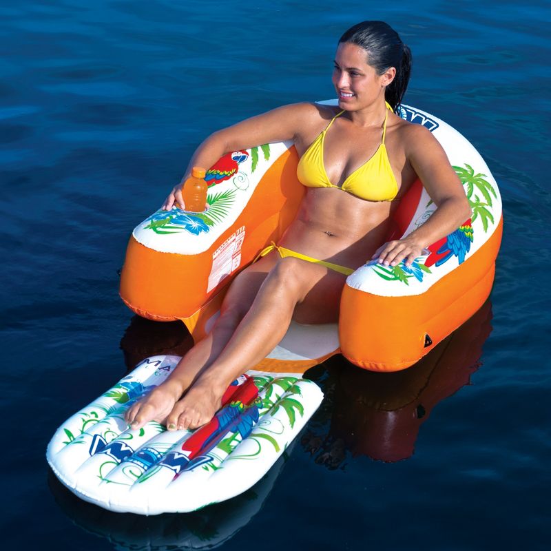 WOW Watersports 14-2070 Malibu Inflatable Floating Swimming Pool Lake Boating Outdoor Lounge Chair