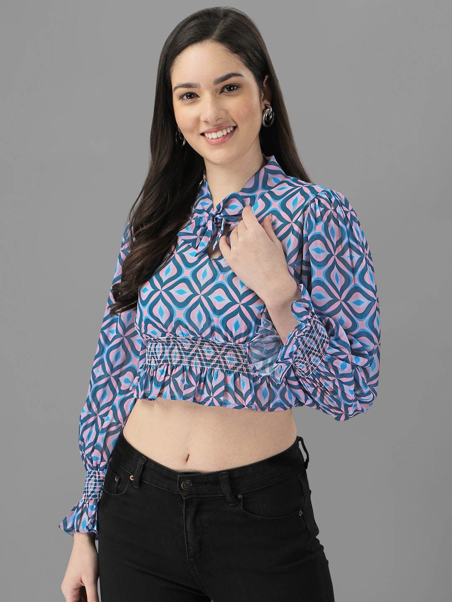 MASAKALI.CO Multicolor Printed Crop Top