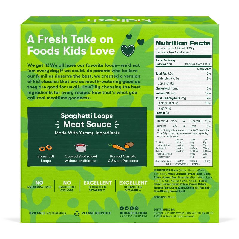 Kidfresh Spaghetti Loops Frozen Bolognese - 7oz