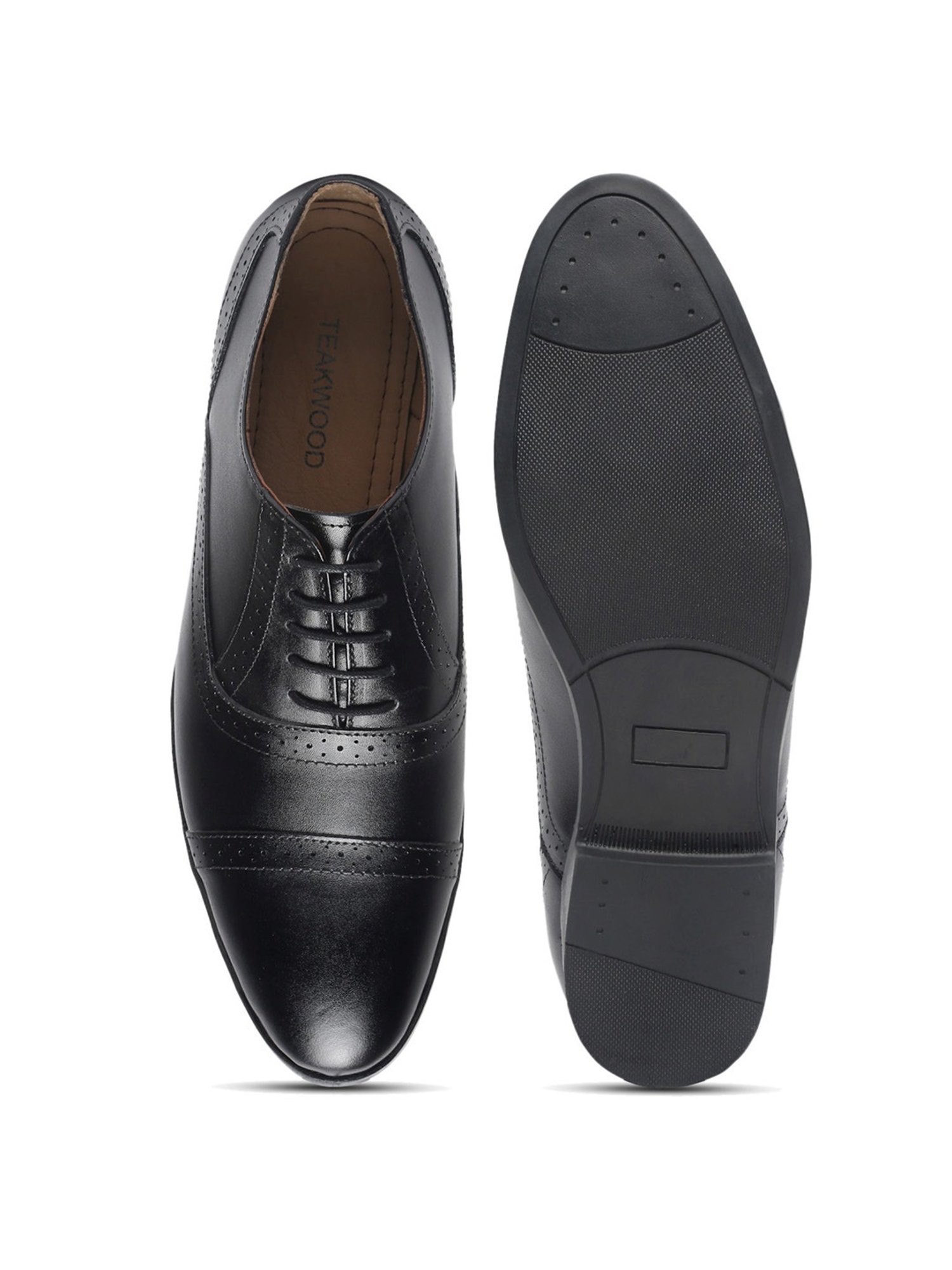Teakwood Leathers Men's Black Oxford Shoes