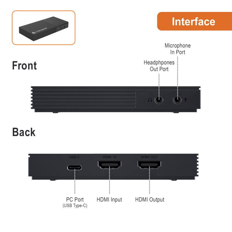 J-Tech Digital 4K HDMI Capture Card, Video Capture Card with USB Type-C, Compatible with OBS YouTube Twitch Facebook [JTECH-4KCP]