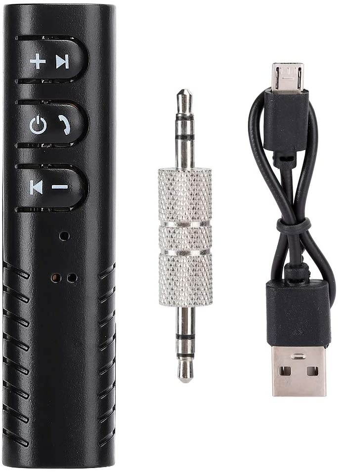 Sugoyi 3.5mm Male?to?Male Audio Connector Bluetooth Audio Receiver Speaker, Bluetooth Audio Receiver, High Reliability Bluetooth Adapter, Compatible with Bluetooth(Black)