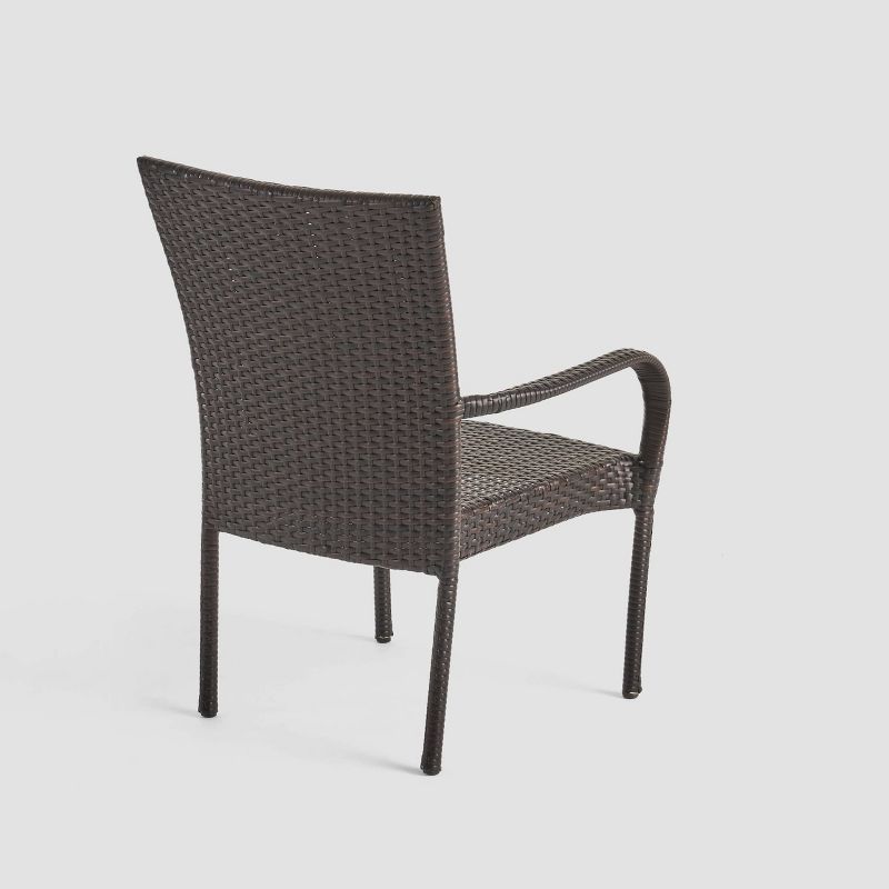 7pc Walker Acacia & Wicker Patio Dining Set Teak - Christopher Knight Home