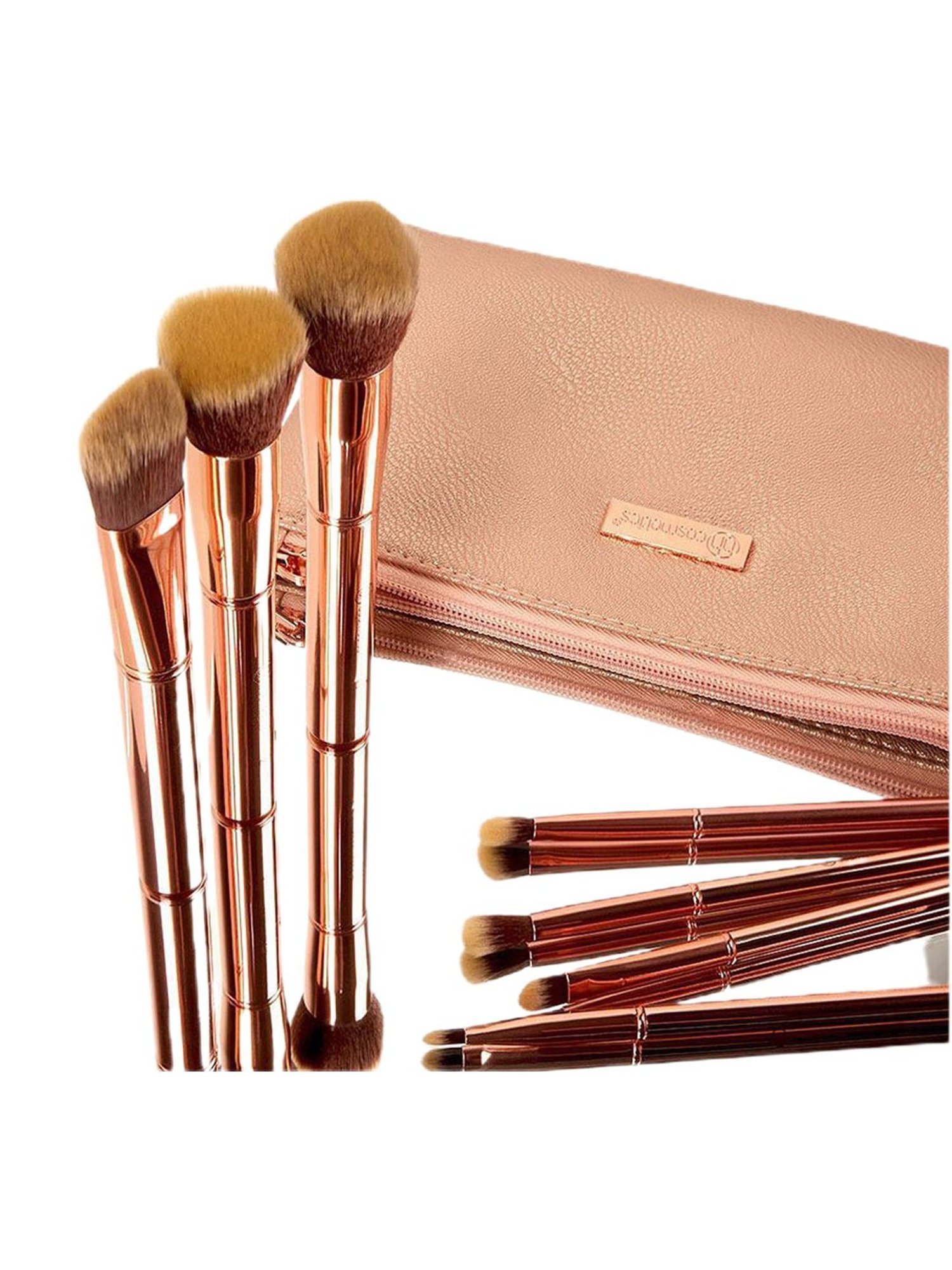BH Cosmetics Metal Rose Brush Set with Cosmetic Bag
