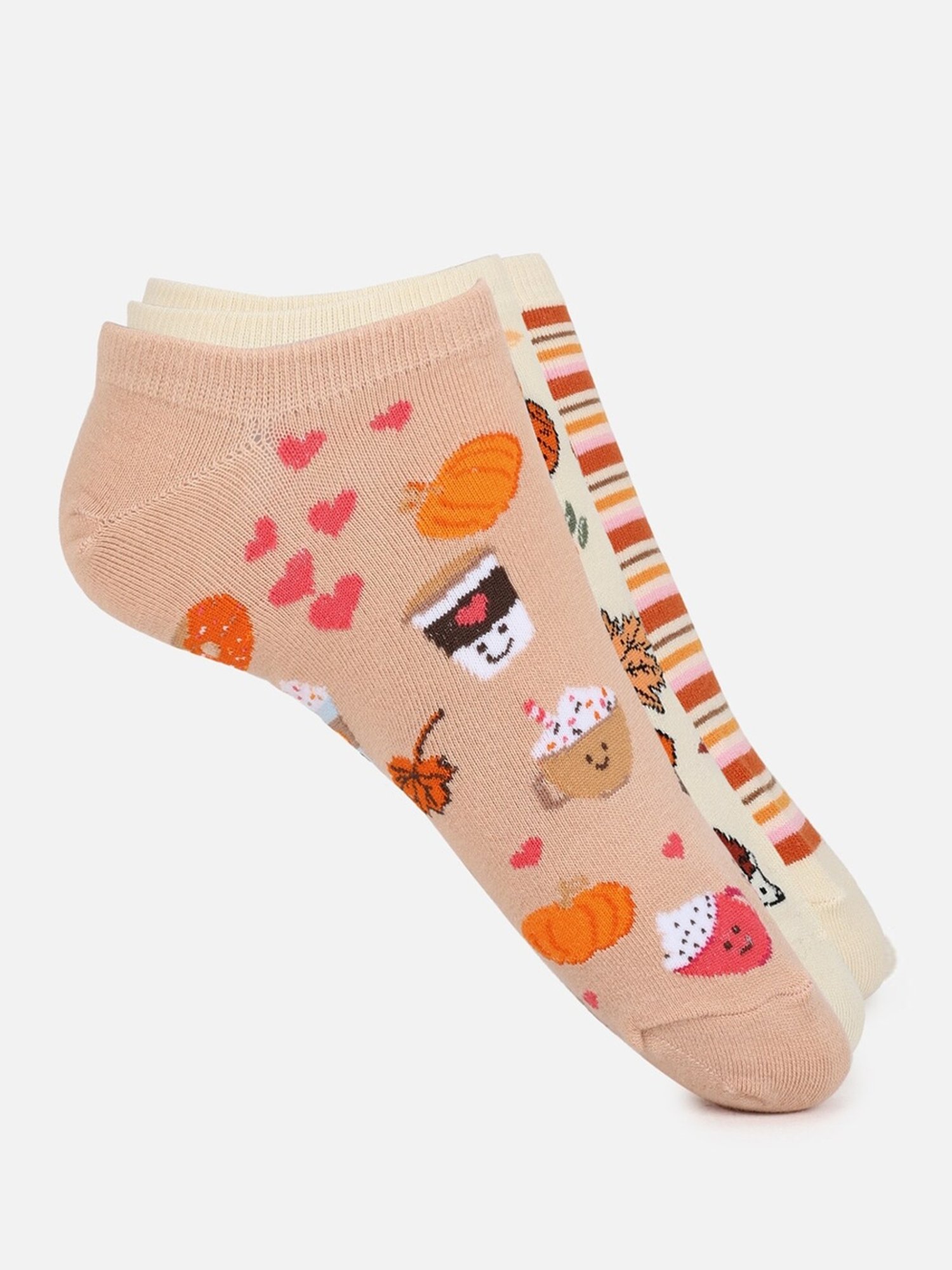 American Eagle Outfitters Beige Ankle Socks - Pack Of 3