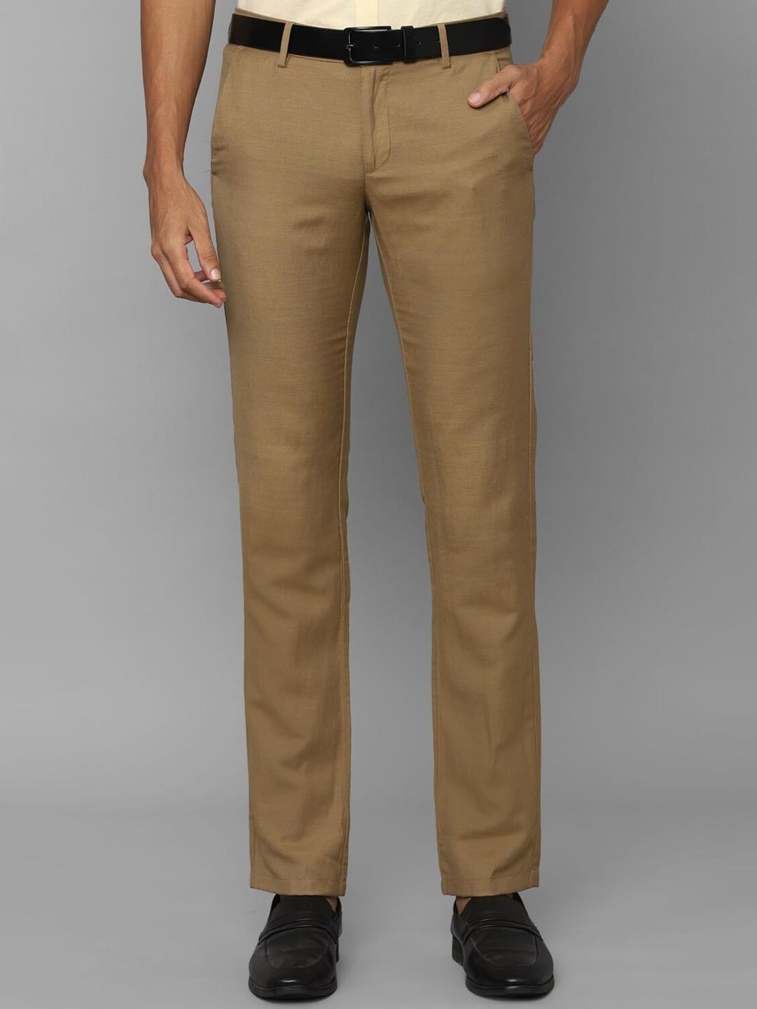 Allen Solly Brown Slim Fit Trousers