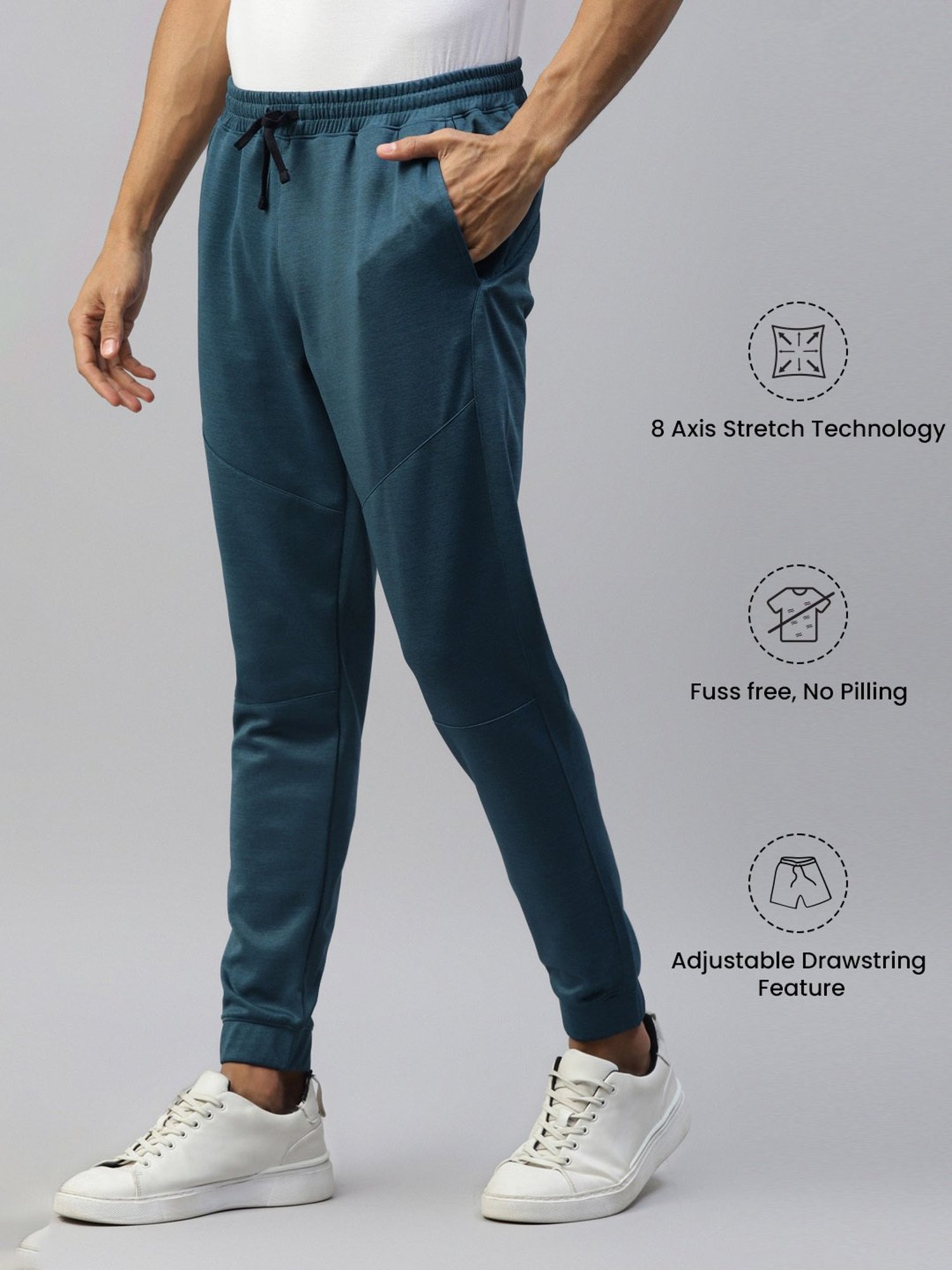Slowave Teal Regular Fit Joggers