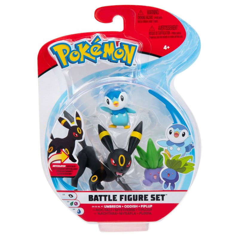 Pokemon Battle 3pk Figure Set - Piplup, Oddish & Umbreon