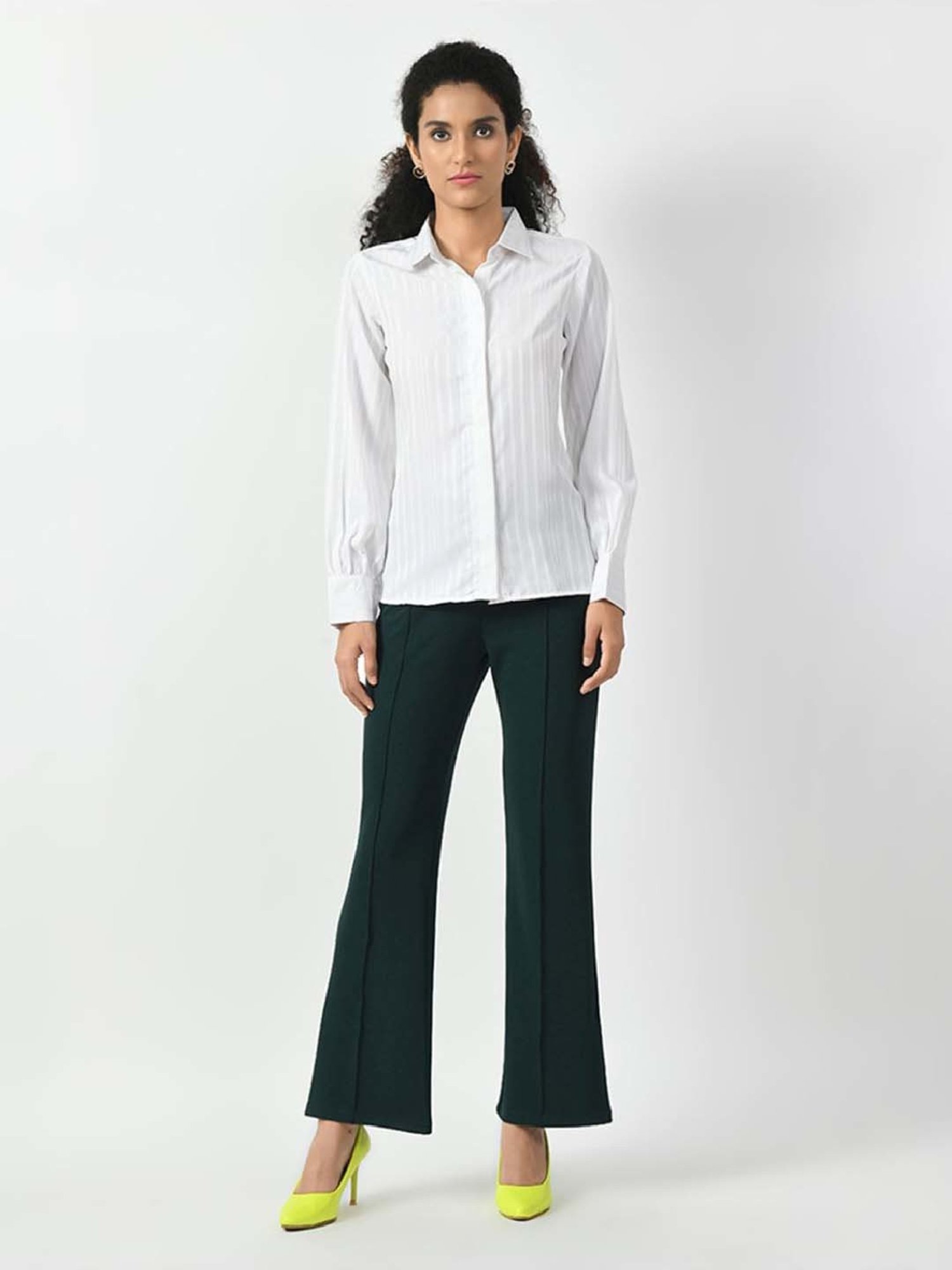 Office & You White Striped Shirt