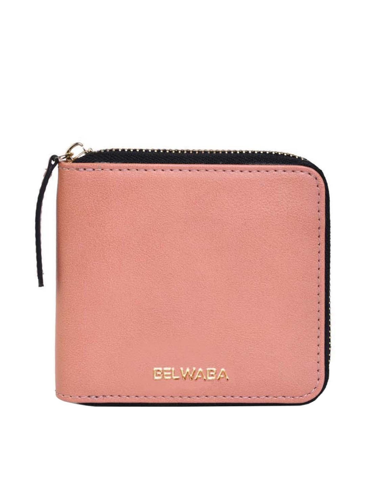 BELWABA Peach Textured Zip Around Wallet for Women