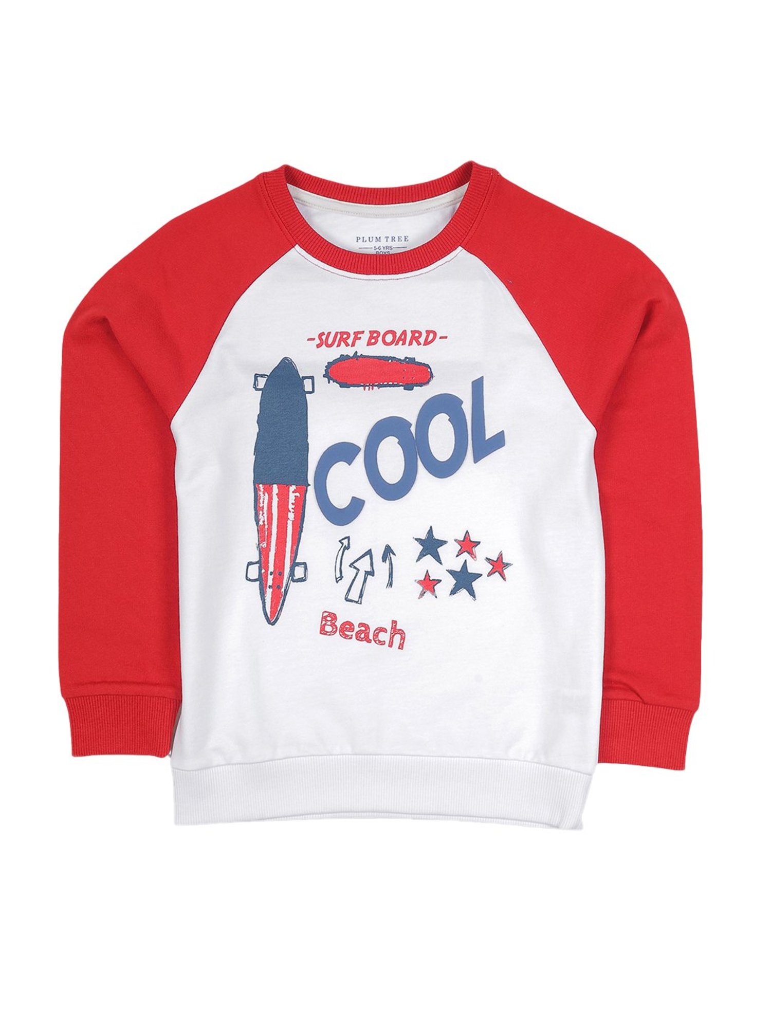 Plum Tree Kids White & Red Printed Sweatshirt