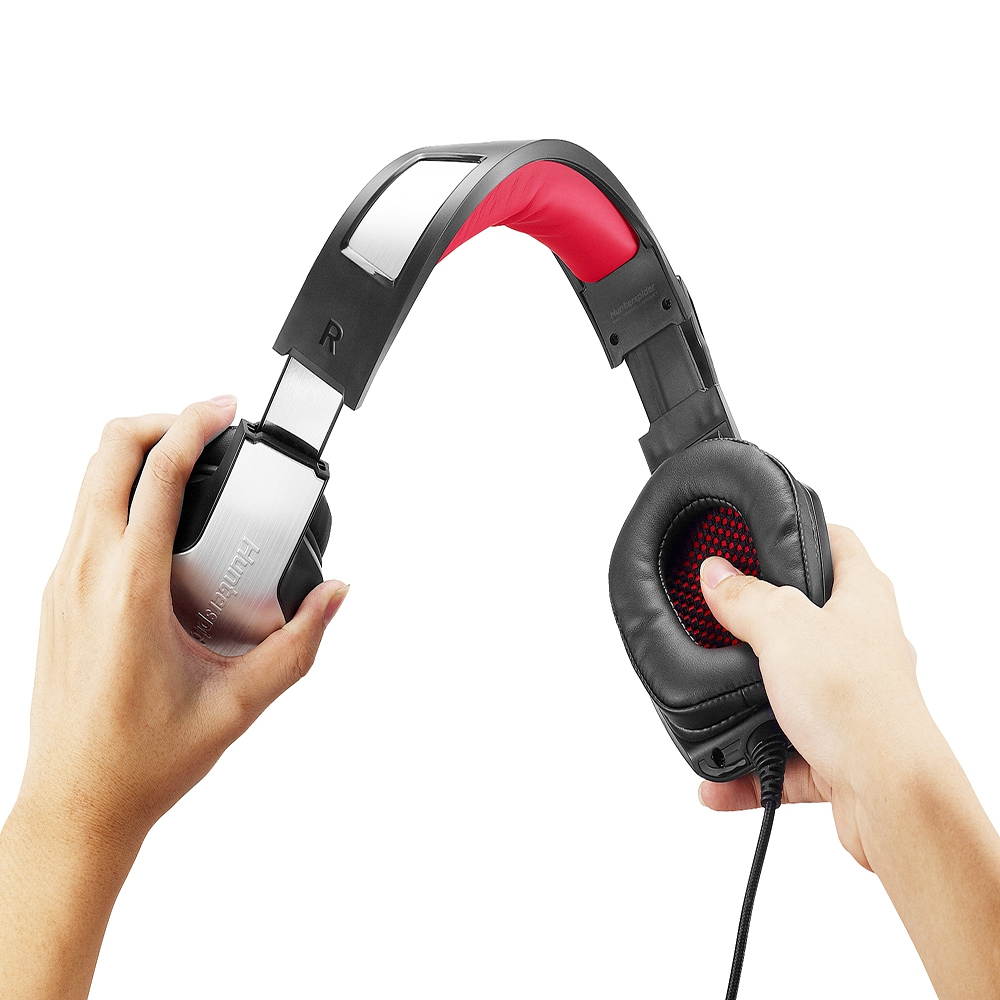 Hunterspider V - 4 3.5mm Headsets Bass Gaming Headphones with Mic LED Light for Mobile Phone PC Xbox PC Laptop