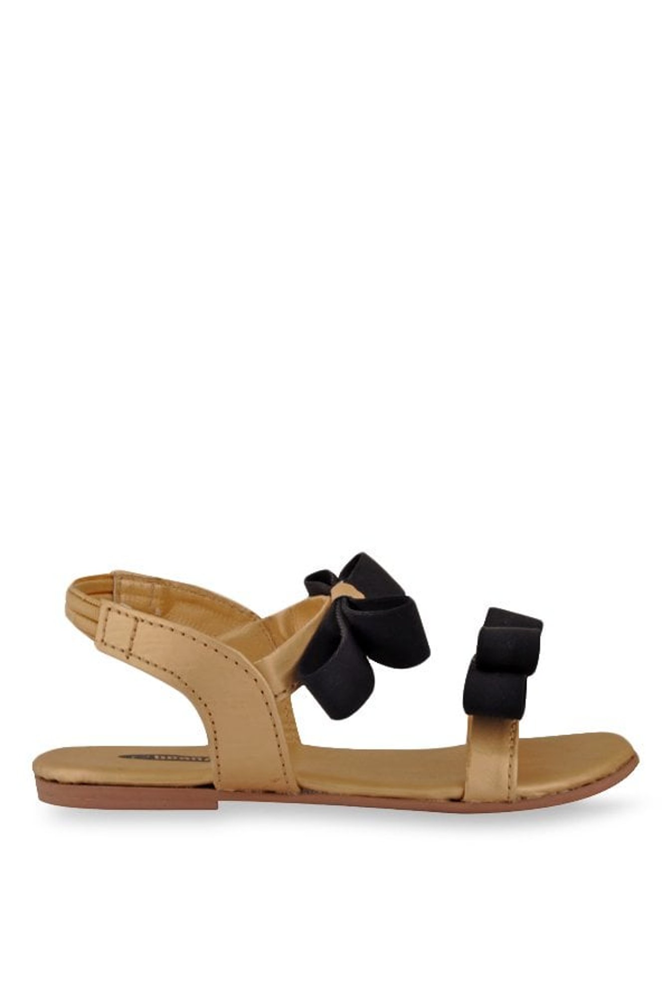 Beanz Kids Fendi Golden & Black Sling Back Sandals