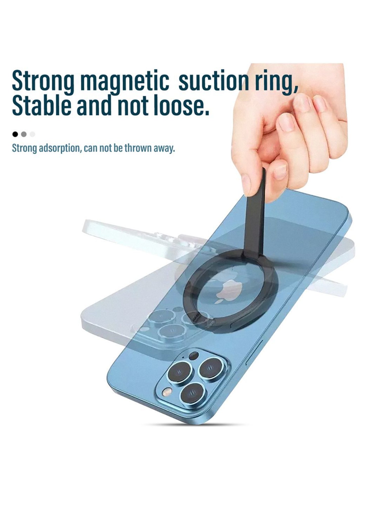 GRIPP MAG Stand Magnetic Metal Phone Kickstand Compatible with iPhone 14/13/12 Series - Black