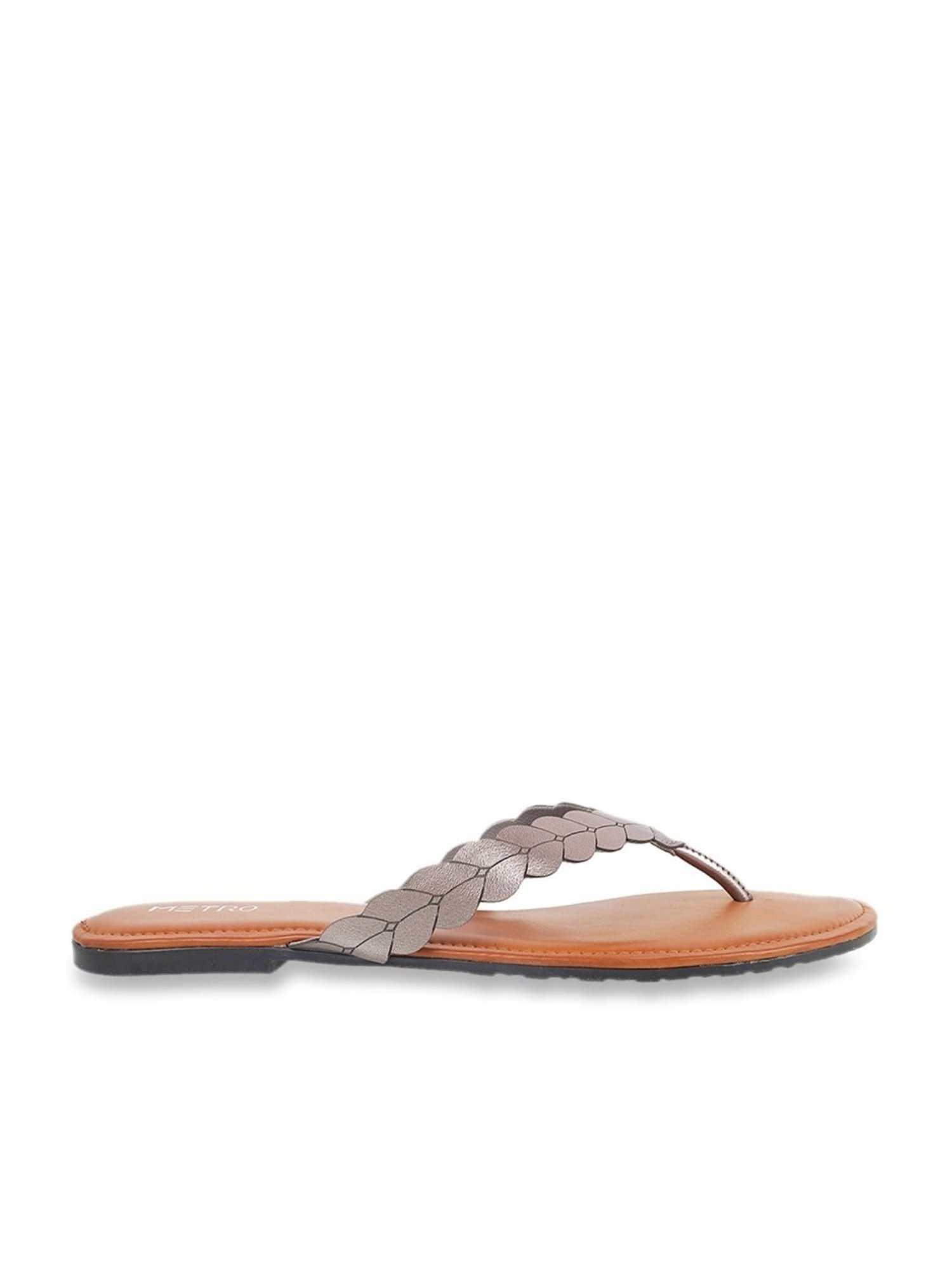 Metro Women's Gun Metal Thong Sandals