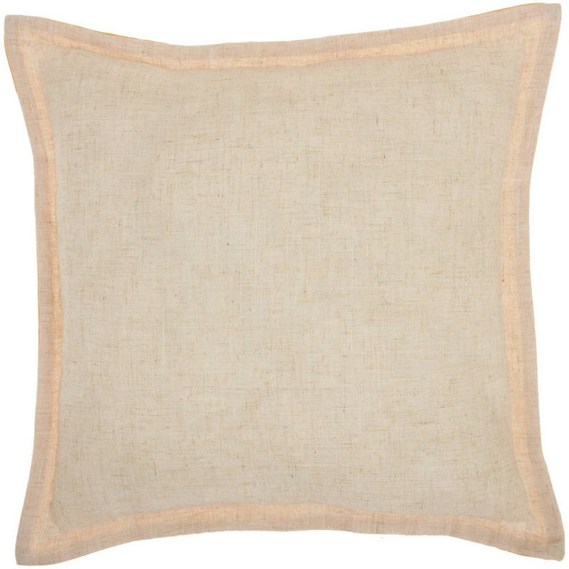 18"x18" Holiday Sunflowers and Pumpkin Throw Pillow Natural - Mina Victory