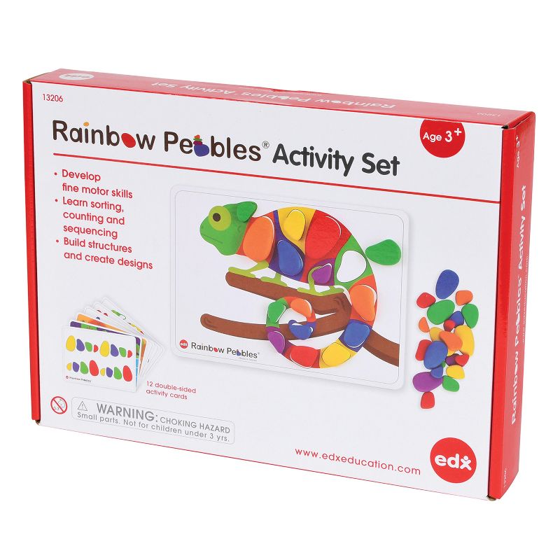 Rainbow Pebbles Activity Set - 48 Pebbles and Fill-In Activity Cards