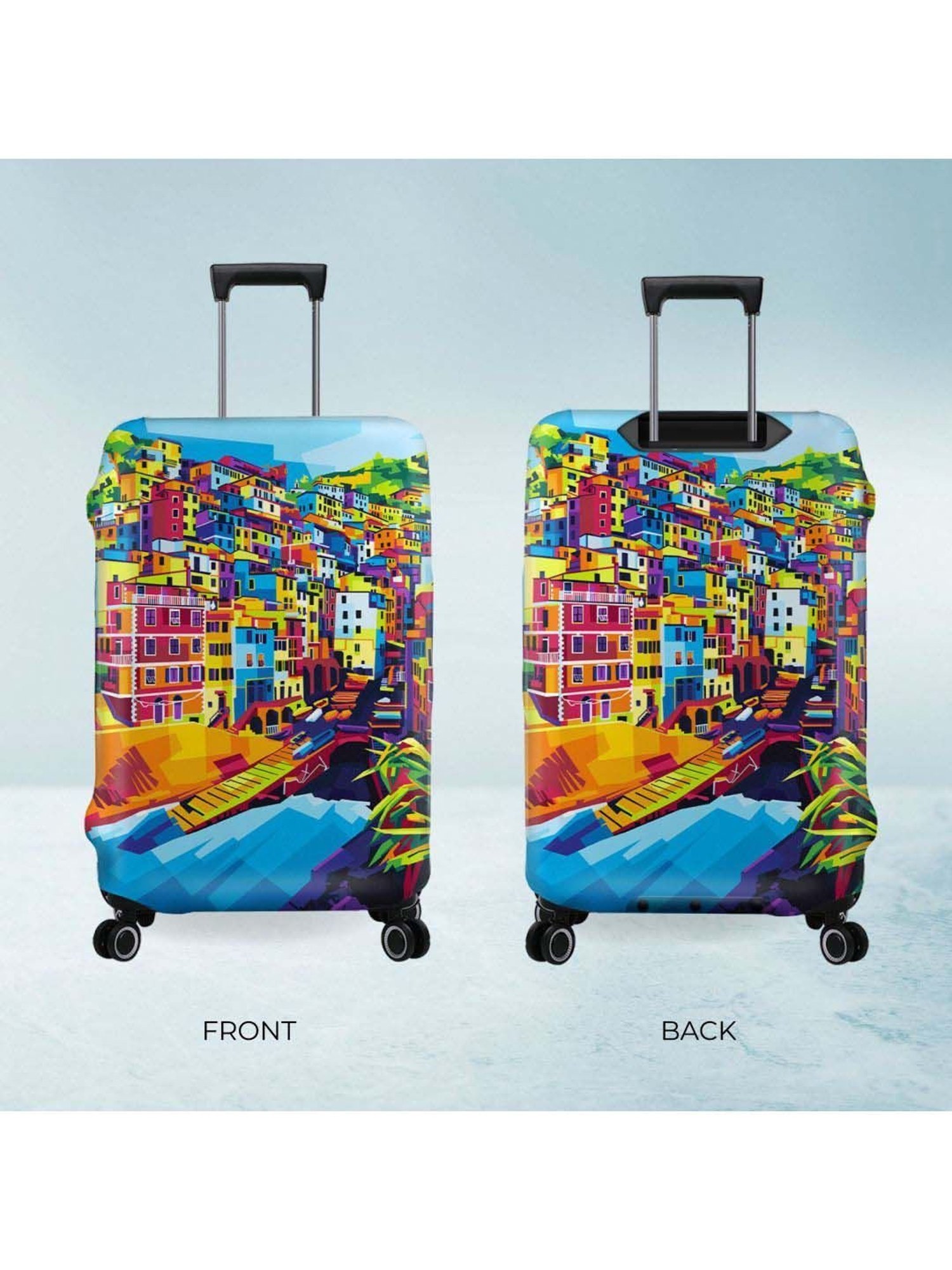 Nasher Miles Polyester 55 cm (20 Inch) Small Protective Luggage Cover - Riomaggiore Design