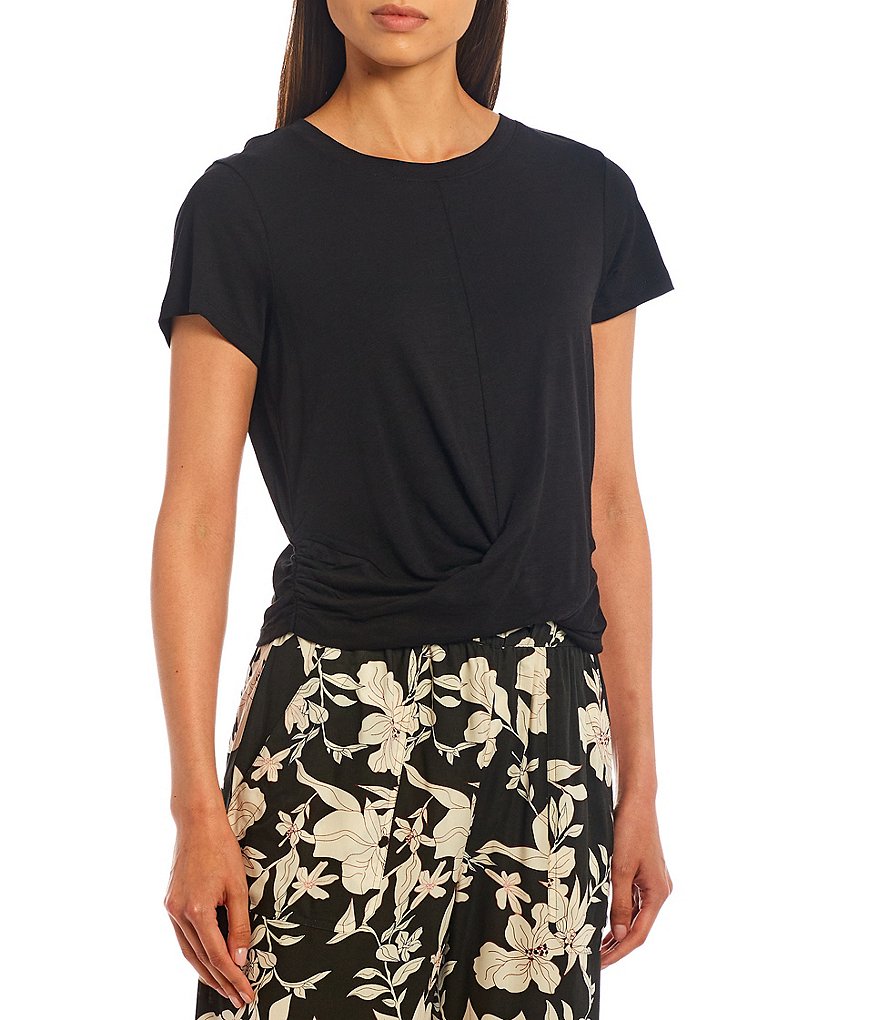 Sanctuary High Street Wrap Front Round Neck Short Sleeve Tee