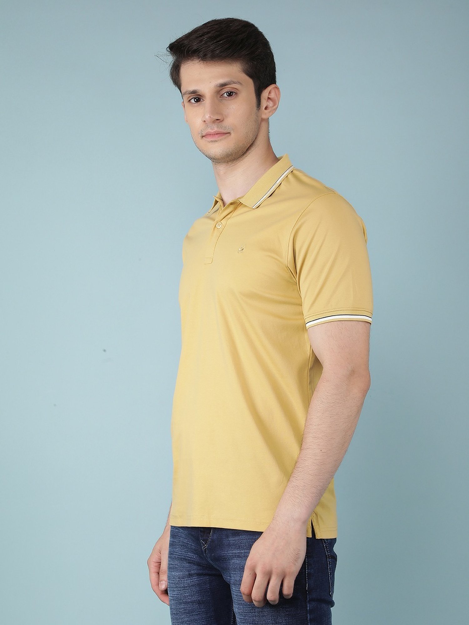 Crimsoune Club Mustard Slim Fit Polo T-Shirt