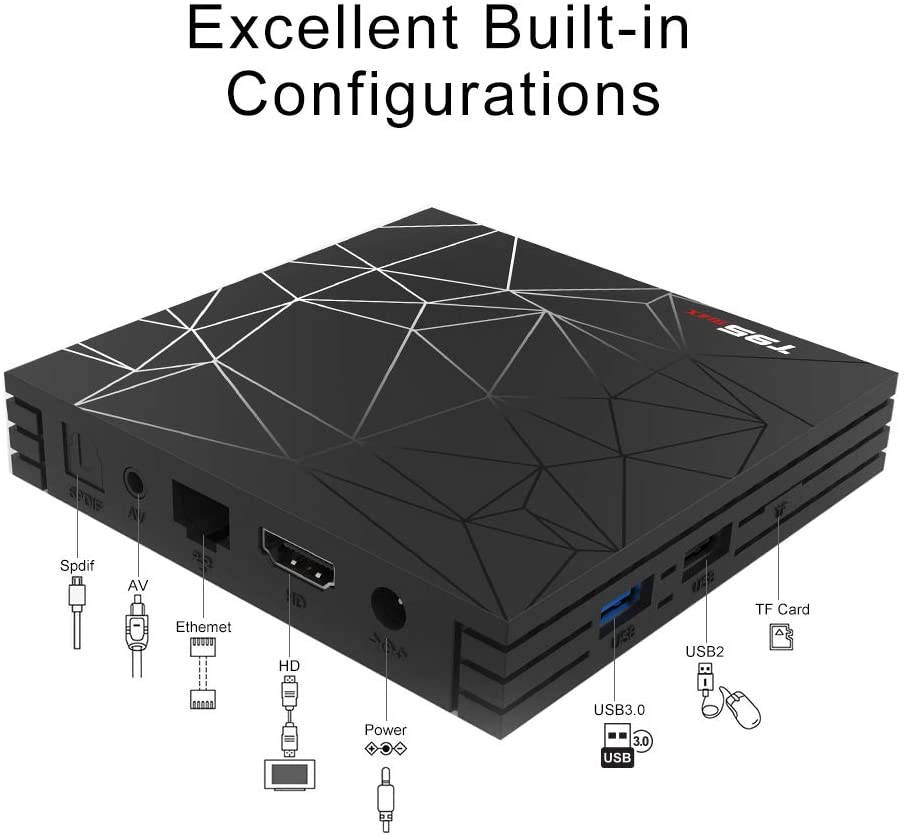 TV Box, TUREWELL T95 Max Android 9.0 TV Box Chip H6 Quad-core Cortex-A53 4GB RAM 32GB ROM Smart TV Box Support 3D 6K Ultra HD H.265 2.4GHz WiFi Ethernet HDMI