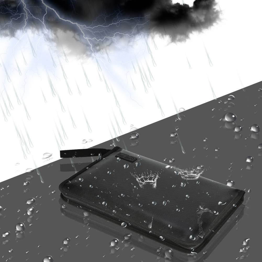 ABC Life Fireproof File Folder and Water Resistan with Silicone-Coated Fiberglass Heat Resistant Money Document Bag with A4 Size 12 Pockets Zipper Closure Portable Filing Organizer Pouch(14.3' x9.8')