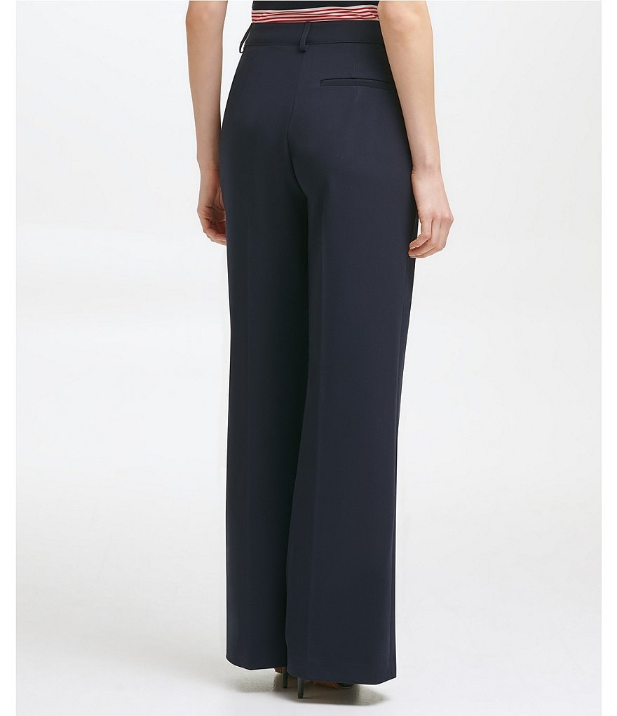 Tommy Hilfiger Button Trim Wide Leg Pant