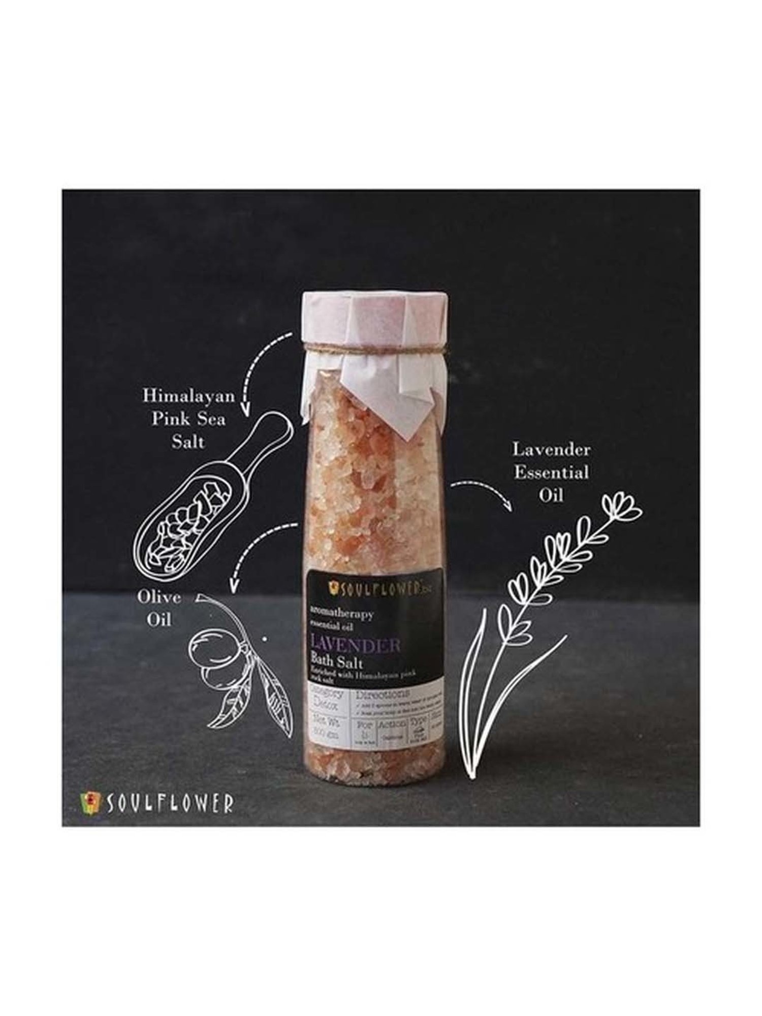 Soulflower Lavender Himalayan Pink Rock Aroma Bath Salt - 500 gm