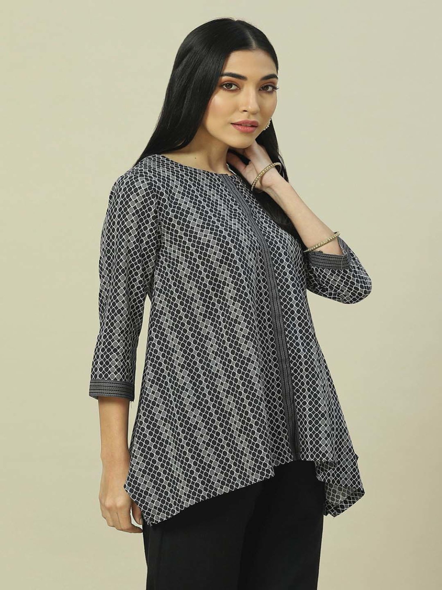 Rangriti Black Printed Top