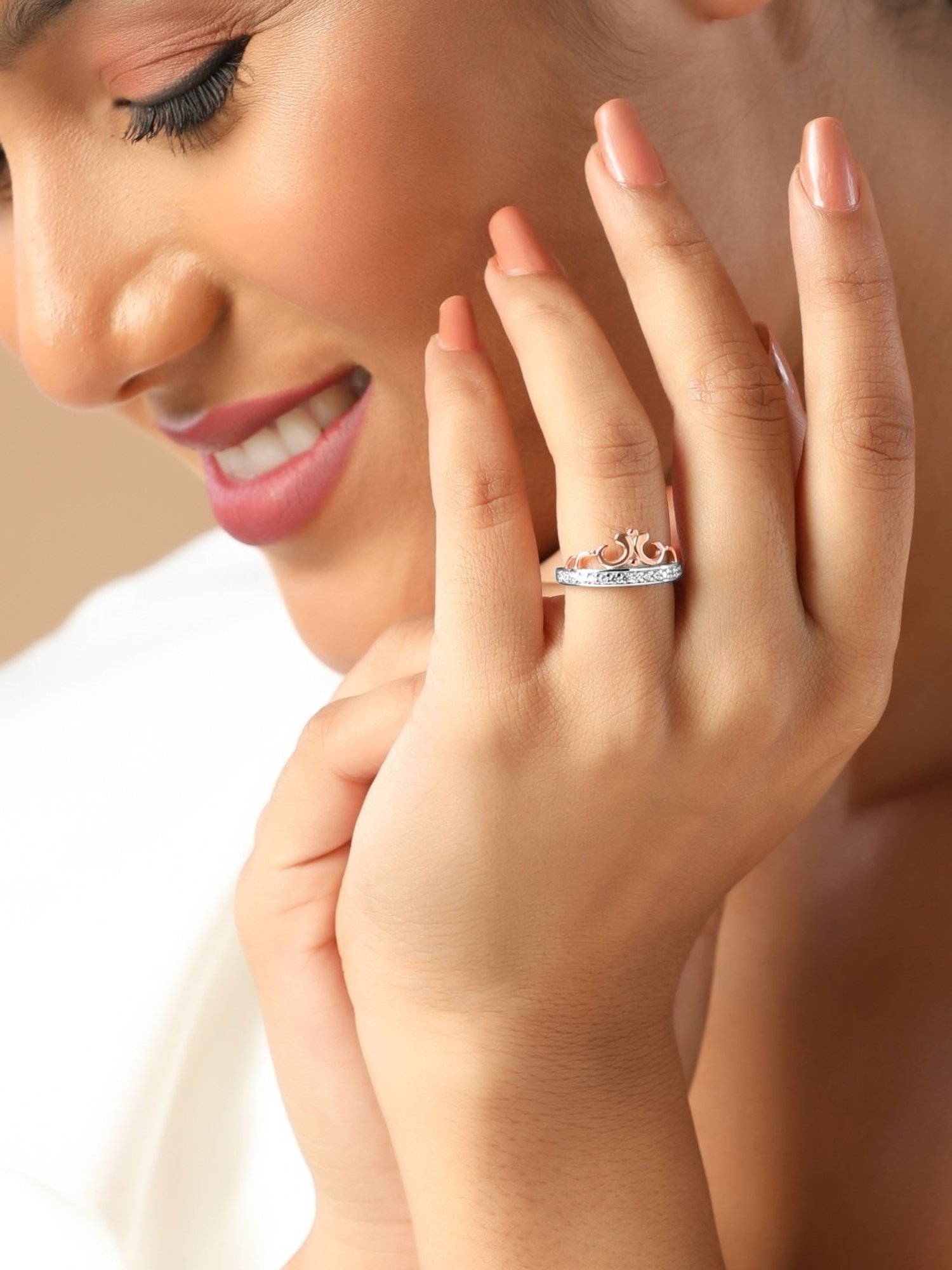 Curio Cottage 925 Silver Crown Stuuded Zircon Ring