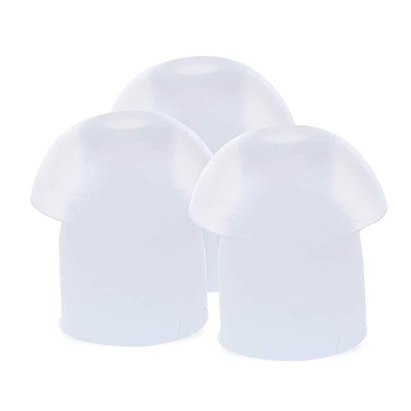 Soft Silicone Rubber Replacement Mushroom Earbud Ear Tips for Acoustic Tube 2 Way Radio Earpiece Headset White 50 Pack